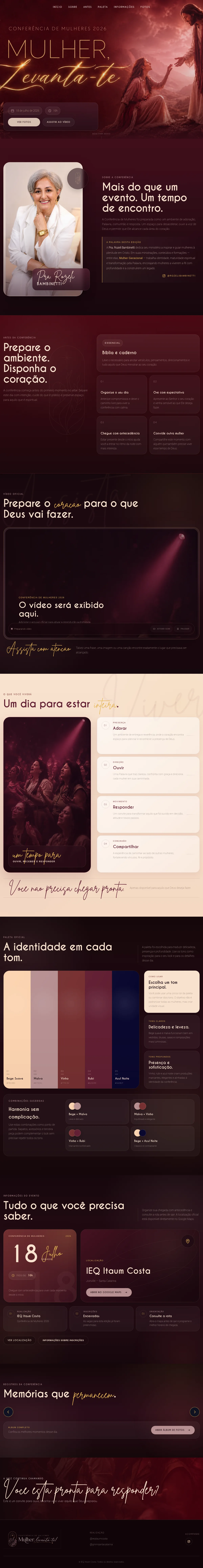 Prévia da landing page da Conferência de Mulheres